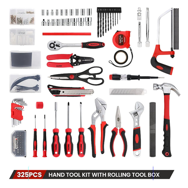 KingTool 325 PCS Home Tool Kit with 3 Layer Storage Case