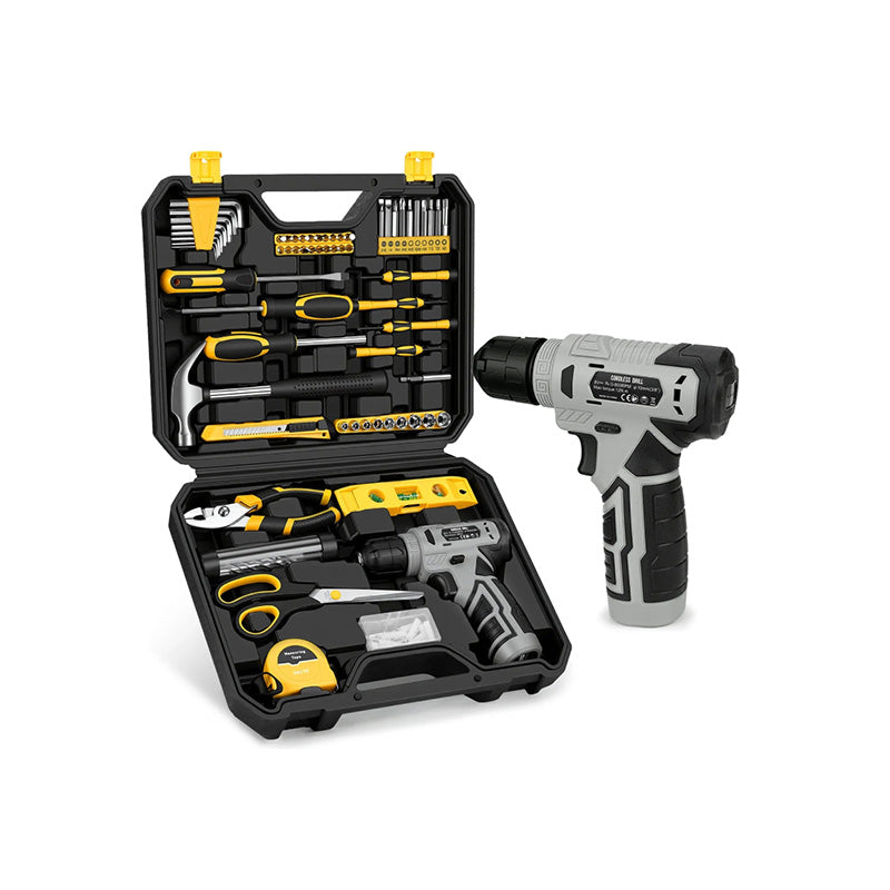 KingTool 139 PCS Home Tool Kit with 8V Cordless Drill, Rechargeable Household Repair Tool Set with Storage Case for DIY & Furniture Assembly