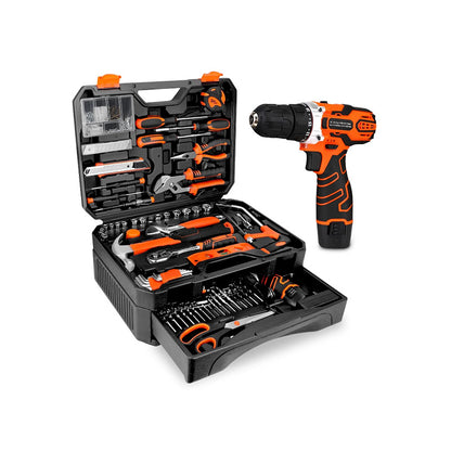 KingTool 255 PCS Home Tool Kit with 12V Drill Storage Case