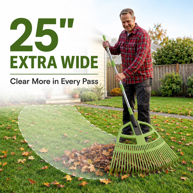 KingTool 3-in-1 Adjustable Leaf Rake with Detachable Scoops for Yard Cleanup