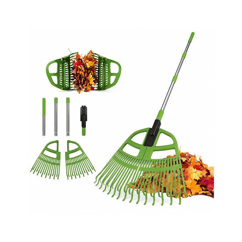 KingTool 3-in-1 Adjustable Leaf Rake with Detachable Scoops for Yard Cleanup
