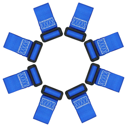 Rainbow Craft 8 Pack Ninja Slackline Buckle Straps - Removable Hanging Loops