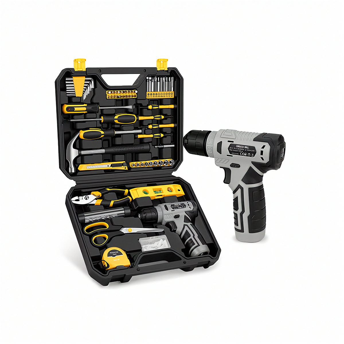 KingTool 139 PCS Home Tool Kit with 8V Cordless Drill, Rechargeable Household Repair Tool Set with Storage Case for DIY & Furniture Assembly