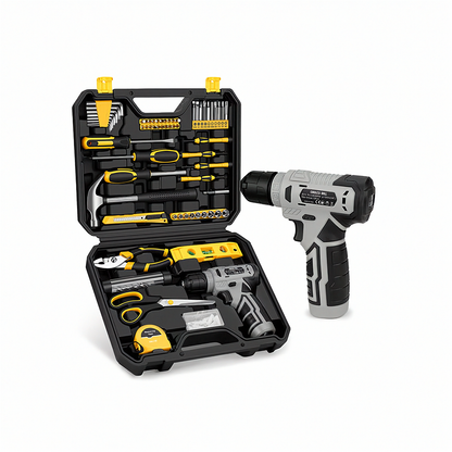 KingTool 139 PCS Home Tool Kit with 8V Cordless Drill, Rechargeable Household Repair Tool Set with Storage Case for DIY & Furniture Assembly