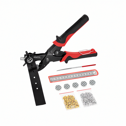 KingTool 2 in 1 Professional Leather Hole Punch with Grommet kit