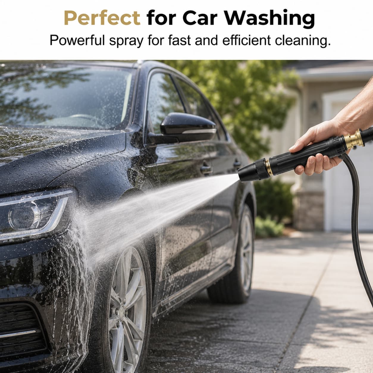 High Pressure Car Wash Water Gun, Adjustable Hose Nozzle Spray Gun for Car Washing, Garden Watering & Outdoor Cleaning