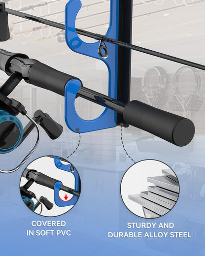 5-Rod Fishing Rod Holder for Wall & Garage Ceiling Storage