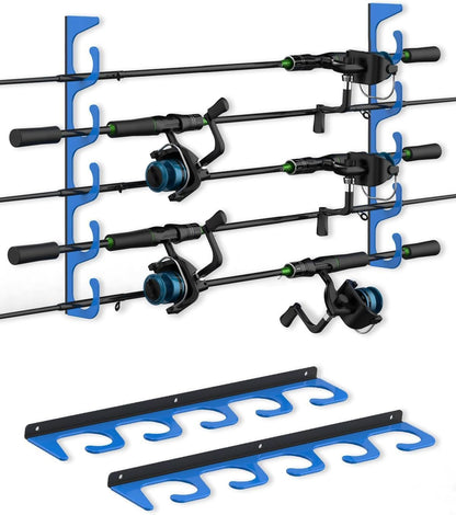 5-Rod Fishing Rod Holder for Wall & Garage Ceiling Storage