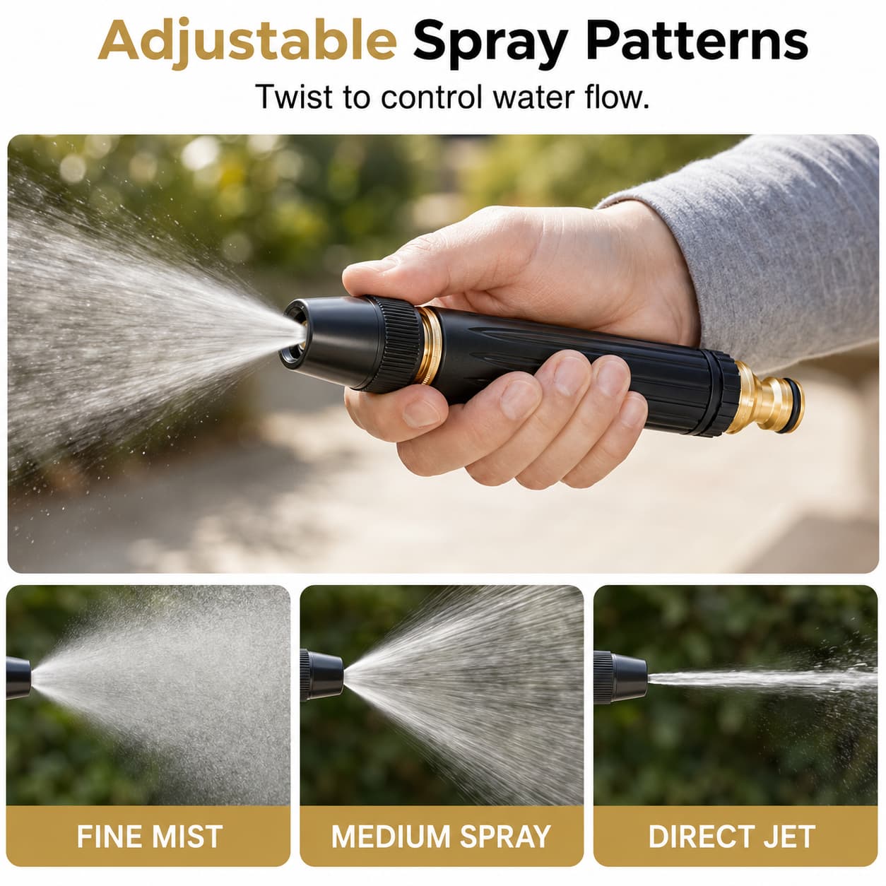 High Pressure Car Wash Water Gun, Adjustable Hose Nozzle Spray Gun for Car Washing, Garden Watering & Outdoor Cleaning