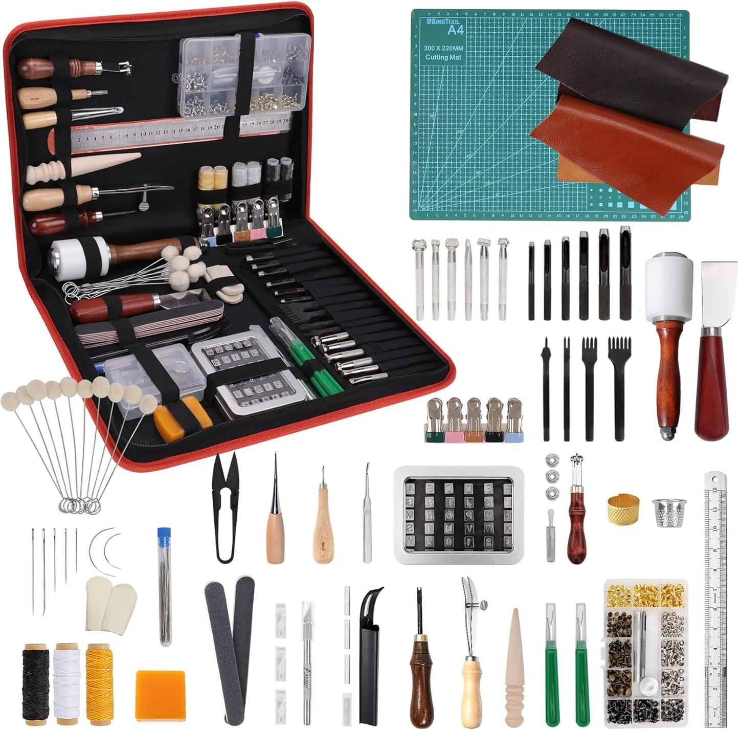 KingTool 386 PCS Advanced Leather Sewing Tools Kit