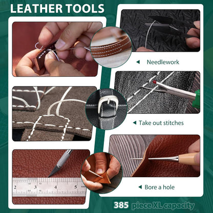 KingTool 386 PCS Advanced Leather Sewing Tools Kit