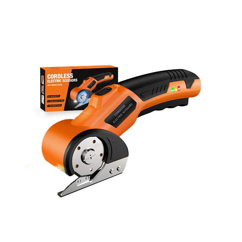 4V Rechargeable Cordless Electric Scissors with Safety Lock (Orange)