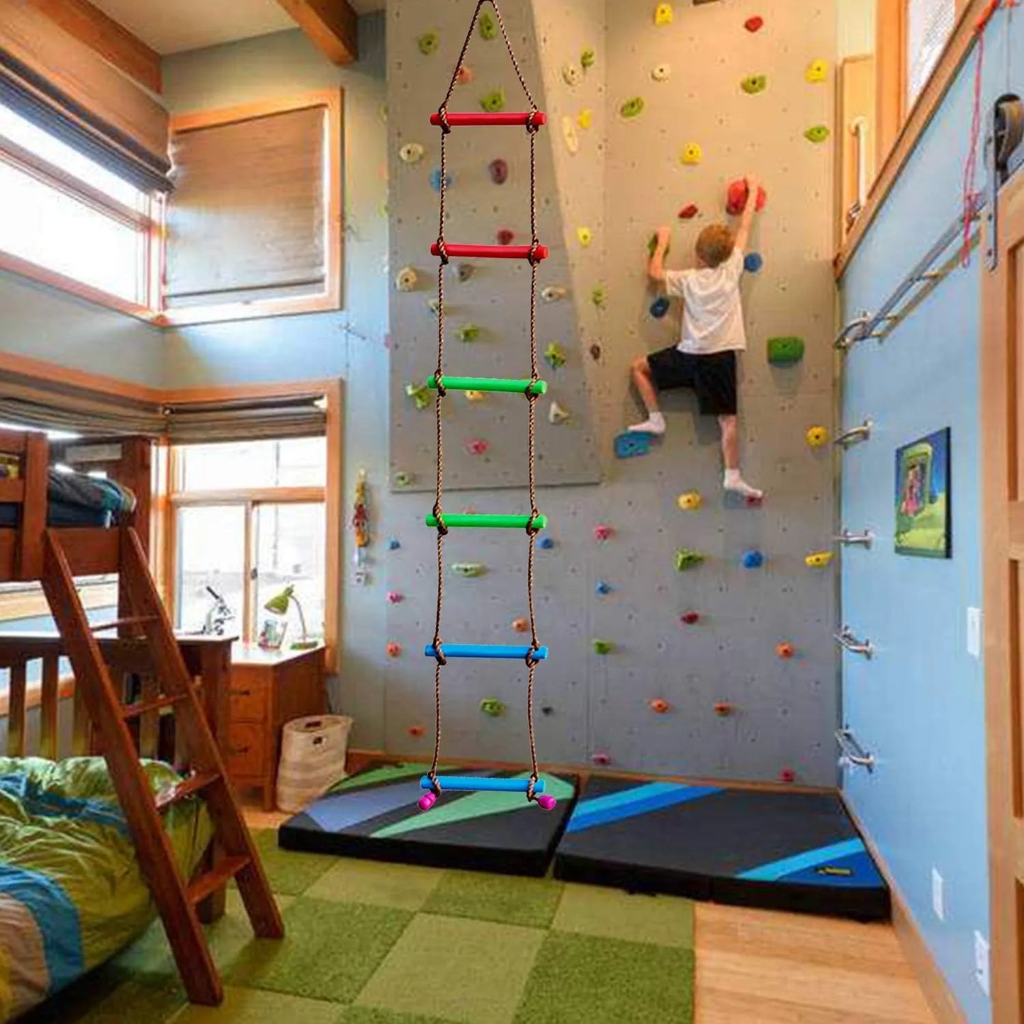 Rainbow Craft 6.6 Feet Climbing Rope Ninja Ladder