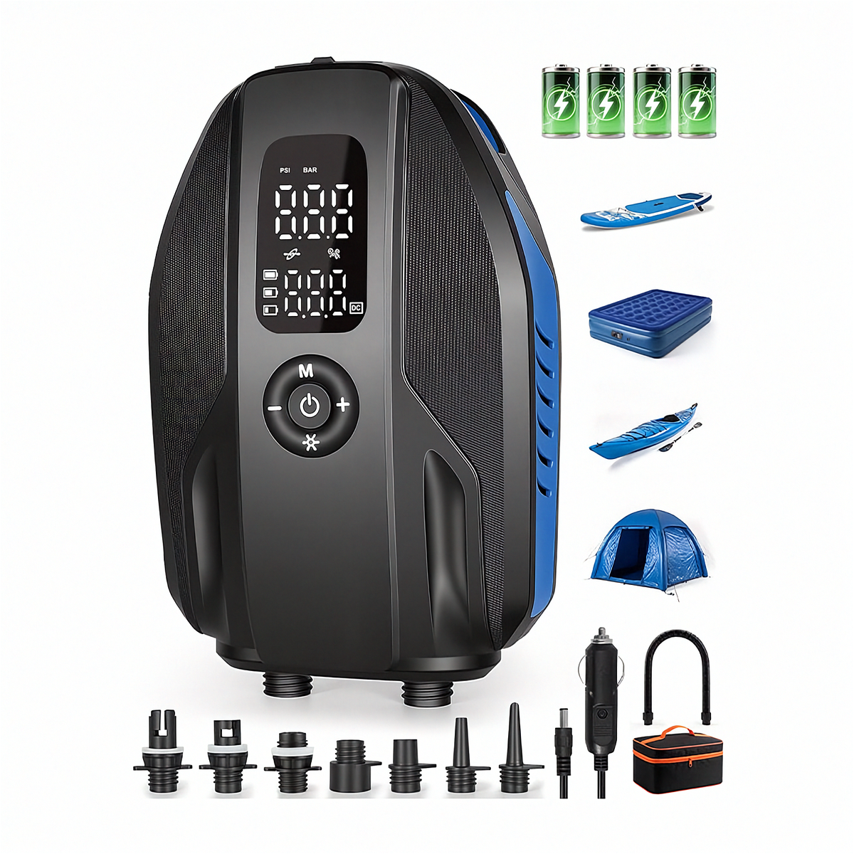 20PSI Rechargeable Paddle Board Electric Pump with 18000mAh Battery
