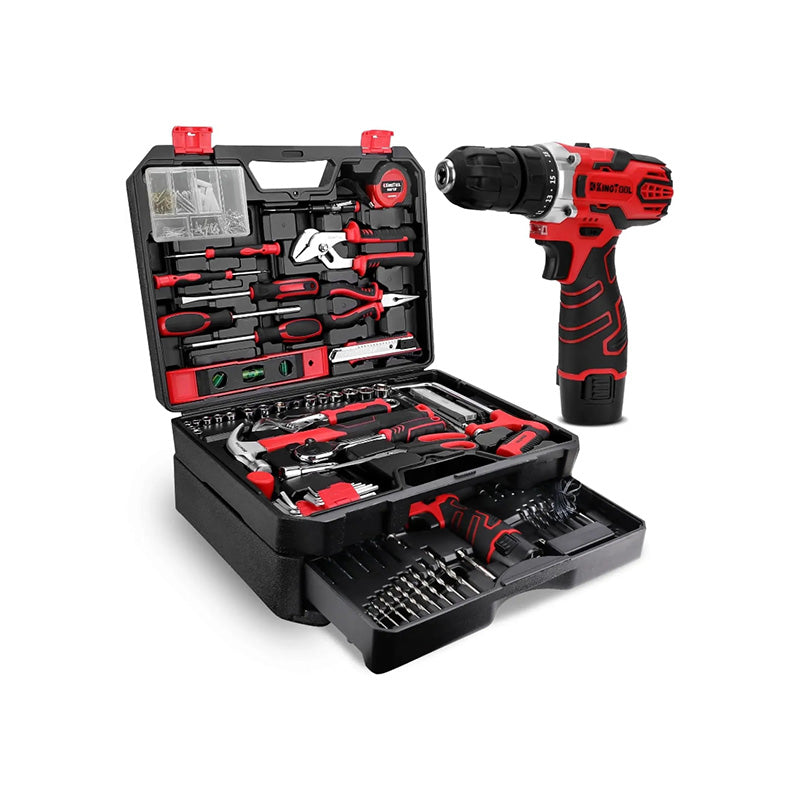 KingTool 276 PCS Home Tool Kit with 12V Drill Drawer Case 3-Day Delivery
