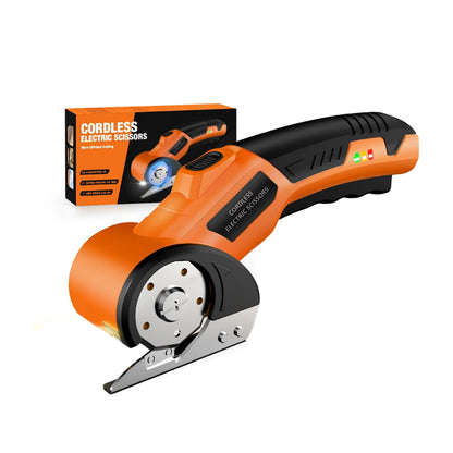 4V Rechargeable Cordless Electric Scissors with Safety Lock (Orange)