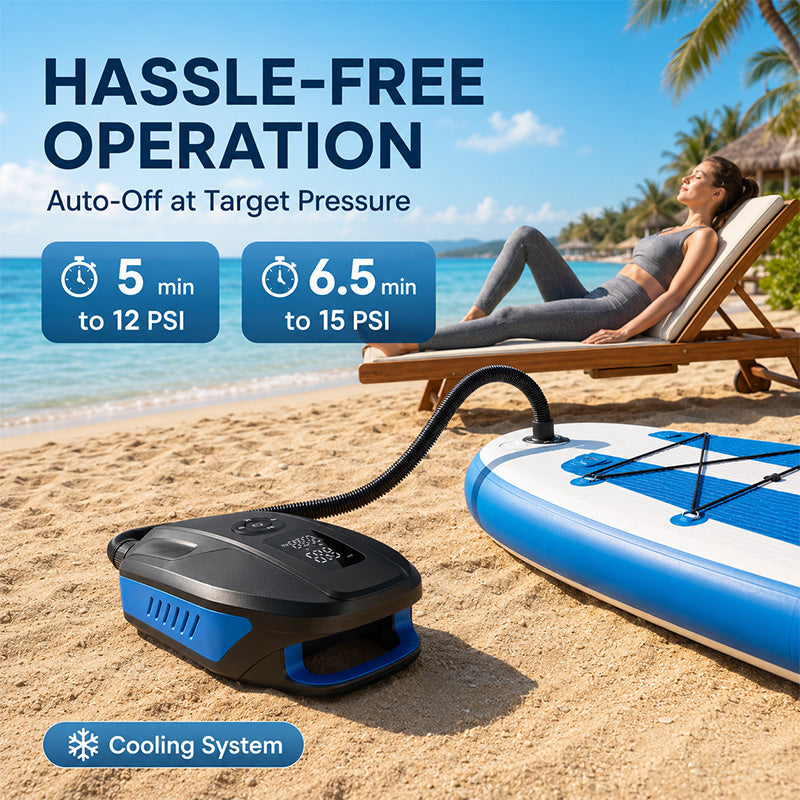 KingTool 20PSI Rechargeable Paddle Board Electric Pump with 18000mAh Battery