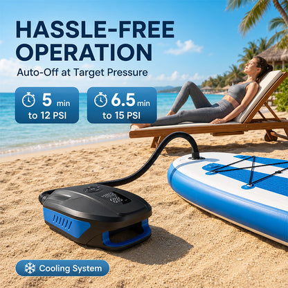 KingTool 20PSI Rechargeable Paddle Board Electric Pump with 18000mAh Battery