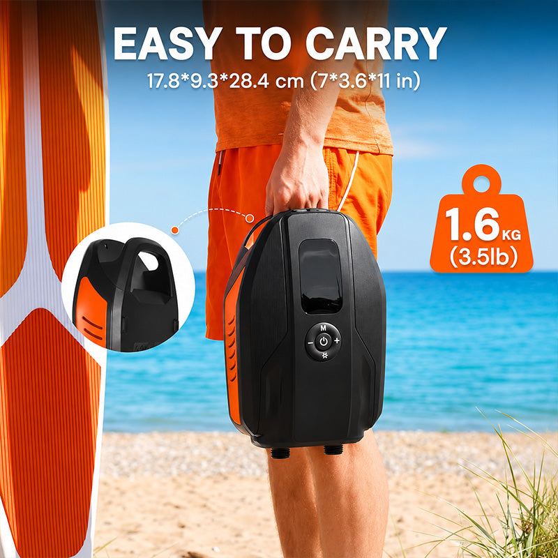 KingTool 20PSI Rechargeable Paddle Board Electric Pump with 18000mAh Battery