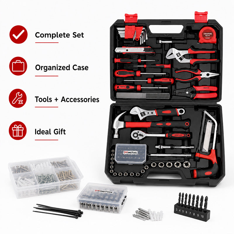KingTool 325 PCS Home Tool Kit with 3 Layer Storage Case