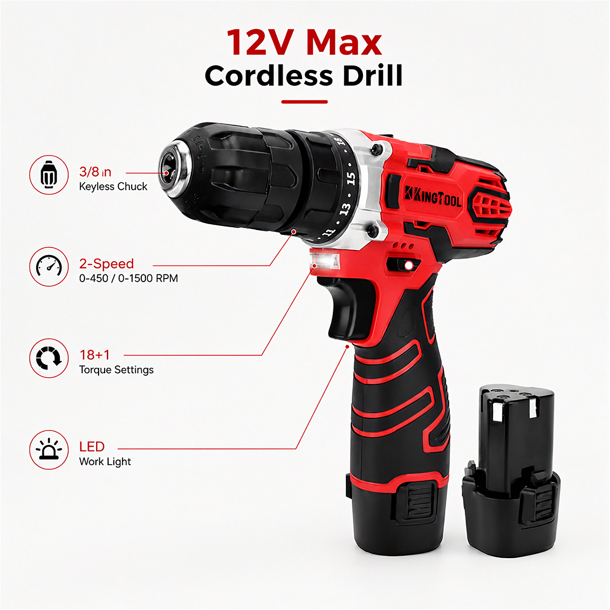 276-Piece Home Tool Kit with 12V Cordless Drill