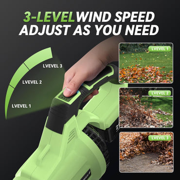 KingTool cordless leaf blower in use
