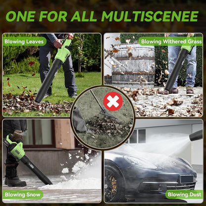 KingTool cordless leaf blower in use