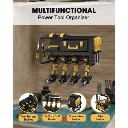 KingTool  3 Tier Wall Wall Tool Organizer - 6 Outlet Charging Station