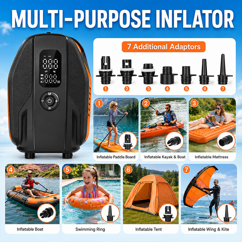 KingTool 20PSI Rechargeable Paddle Board Electric Pump with 18000mAh Battery