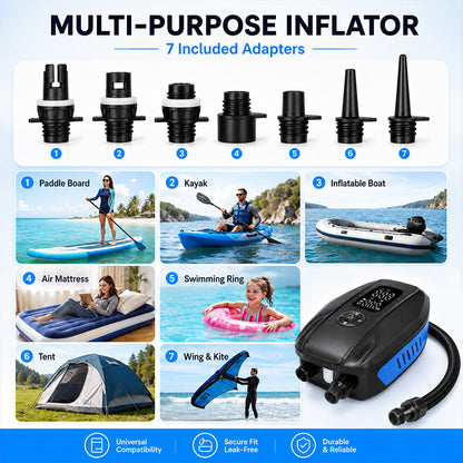 KingTool 20PSI Rechargeable Paddle Board Electric Pump with 18000mAh Battery