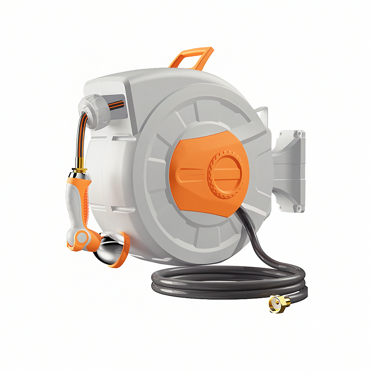 KingTool Retractable Garden Hose Reel - 100ft 1/2" Hose, 145 PSI